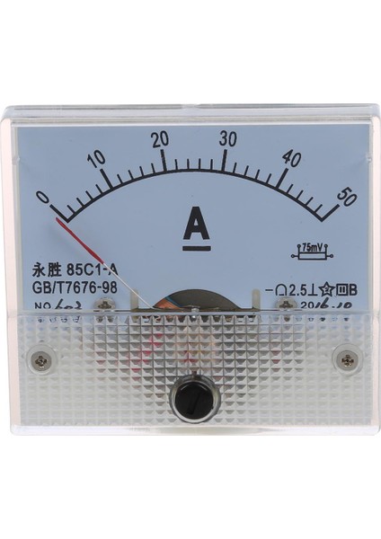 85C1 Dc 0-50A Dikdörtgen Analog Panel Ampermetre Ölçer (Yurt Dışından)