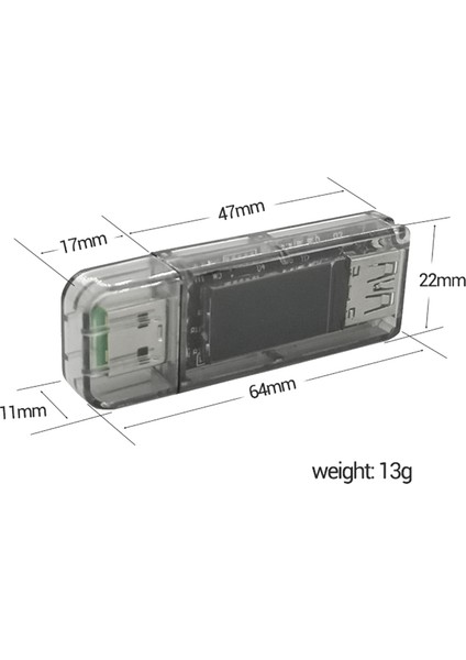 Zk-Ut 5A USB Renkli Ekran Test Cihazı 0,96 Inç IPS Voltmetre Qc2.0/3.0 (Yurt Dışından)