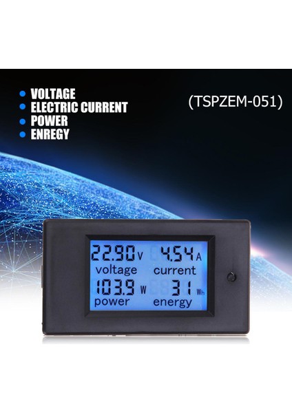 Klasik Dayanıklı Dijital Ampermetre Voltmetre Çok Fonksiyonlu Pratik Kullanışlı Güç Tüketimi Watt Enerji Ölçer (Yurt Dışından)
