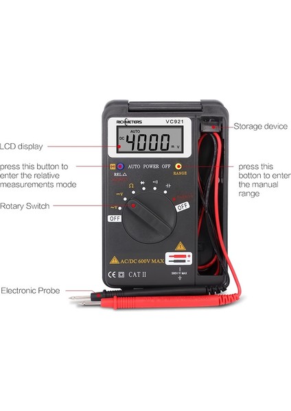 Akıllı Dijital Multimetre VC921 Mini LCD Ekran Multitester El Cep Votage Kapasite Direnci Frekans Test Cihazı Ampermetre Voltmetre Ohmmetre (Yurt Dışından) indirimleri