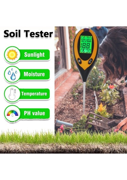 LCD Dijital 4 In 1 Toprak Ph Test Cihazı Nem Ölçer Toprak Sıcaklığı Test Cihazı Toprak Güneş Işığı Monitörü Higrometre Ph Bitki Çiçek Ölçer Toprak Analizi Test Cihazı (Yurt Dışından) fiyatları