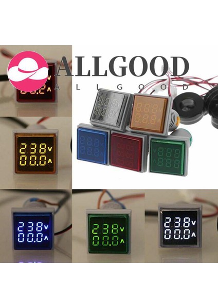 【allgood】dijital LED Çift Ekran Voltmetre Ampermetre Gerilim Ölçer Ölçer Ac 60-500V 0-100A (Yurt Dışından)