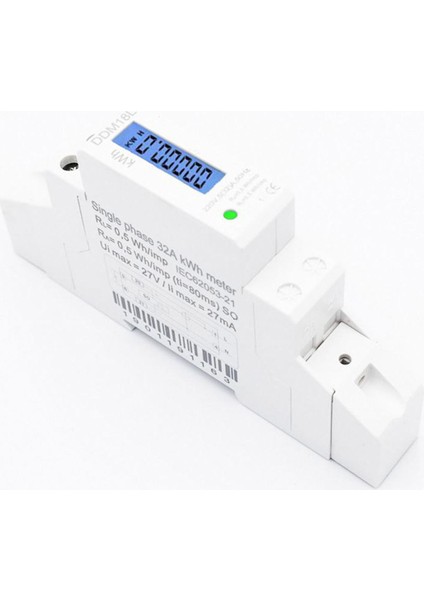 LCD Dijital Tek Fazlı Din Ray Elektrik Güç Tüketimi Enerji Ölçer Kwh (Yurt Dışından)