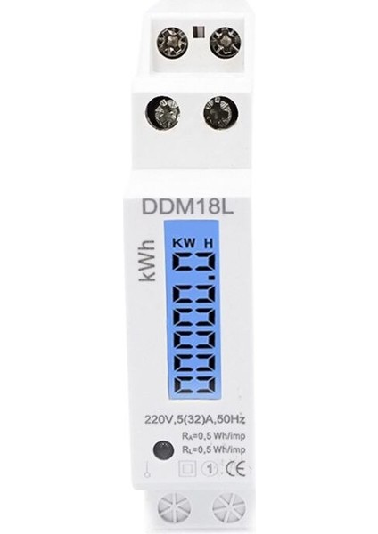 LCD Dijital Tek Fazlı Din Ray Elektrik Güç Tüketimi Enerji Ölçer Kwh (Yurt Dışından)