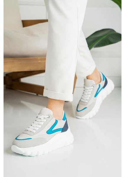Taş Beyaz Bağcıklı Paraşüt Kumaş Günlük Taban Kadın Sneaker fırsatları