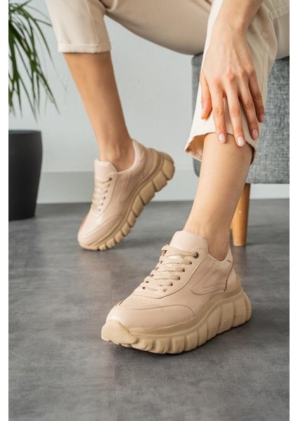 Ten Bağcıklı Günlük Taban Kadın Sneaker