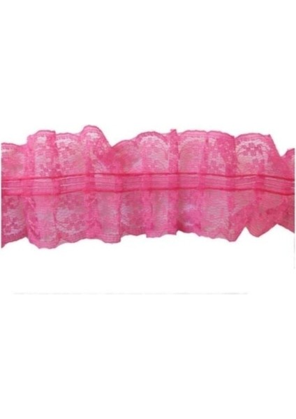 Dantelli Kurdele 4.2 cm - 18 Metre Fuşya