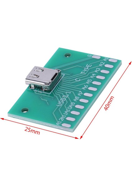 5x Diy USB 3.1 Tip C Dişi Soket Konnektör Smt Tipi Pc Kartı ile (Yurt Dışından)