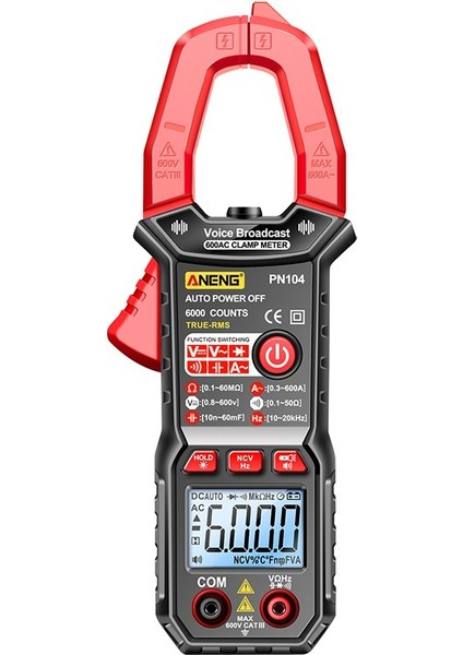 Aneng Dijital Pens Metre Dc/ac Akım 6000 Sayım Multimetre Ampermetre Gerilim Test Cihazı Ncv Ohm Testi Ses Yayını Kelepçe Ampermetre (Yurt Dışından)