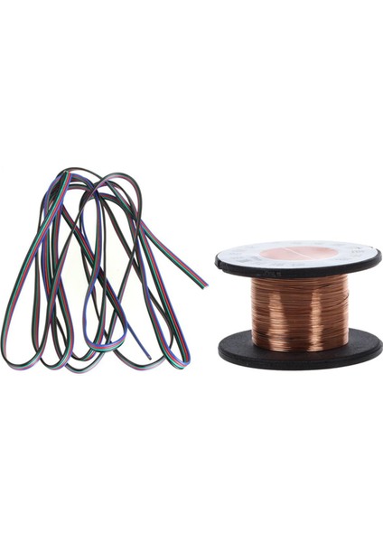 Bradoo- 1 Adet 15M 0.1mm Bakır Lehimleme Lehim Emaye Makara Tel Rulo Bağlantı ve 1 Adet 4 Pins Kablo Konektörü Uzatma Kablosu Ayırıcı Rgb / Rgb 3528 5050 LED Şerit Işık 3m (Yurt Dışından)