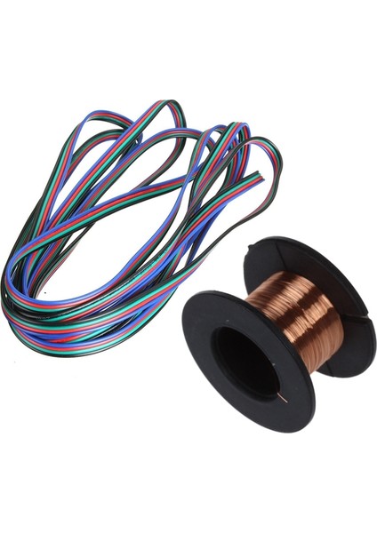 Bradoo- 1 Adet 15M 0.1mm Bakır Lehimleme Lehim Emaye Makara Tel Rulo Bağlantı ve 1 Adet 4 Pins Kablo Konektörü Uzatma Kablosu Ayırıcı Rgb / Rgb 3528 5050 LED Şerit Işık 3m (Yurt Dışından)