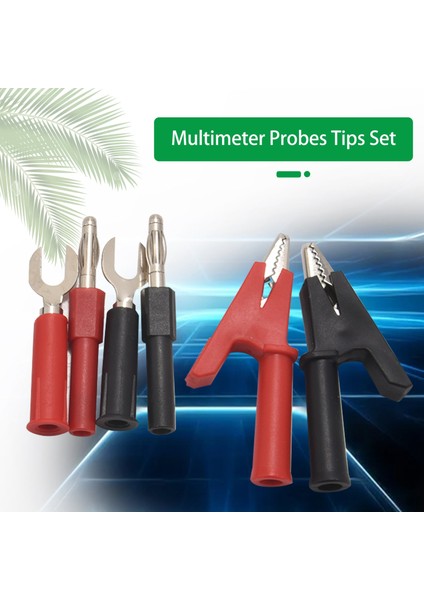 P1503B Multimetre Test Uçları Kiti, Timsah Klipsli Dijital Multimetre Uçları Değiştirilebilir Multimetre Probları Uç Seti (Yurt Dışından)