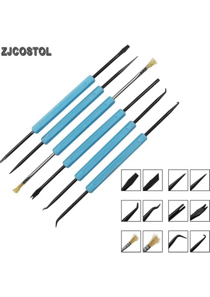 Zjcostol 6 In 1 Çelik Lehim Yardımı Bga Onarım Aracı Seti Hassas Elektronik Bileşenler Kaynak Taşlama Temizleme El Aletleri (Yurt Dışından)