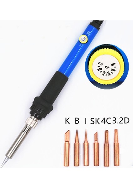 220V 60W Ayarlanabilir Sıcaklık Elektrikli Havya, 15 Adet Saf Bakır Kaynak Ucu (Yurt Dışından) fırsatları