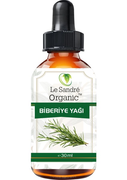 Le Sandre Organics Biberiye Uçucu Yağı % 100 Doğal Saf Yağ ile Hızlı Saç Uzatma 30 ml