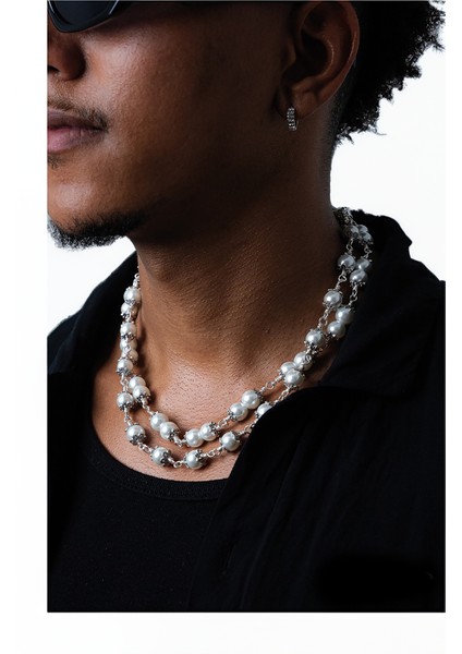 Özel Tasarım, El Yapımı, Unisex Inci, Gümüş Kolye - Iki Kolye Bir Arada fiyatları