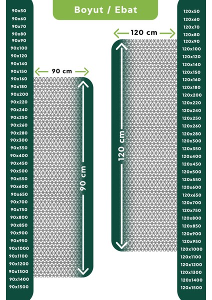 Kaydırmaz Gri Bal Petek Paspas EN:120cm 120 x 400 cm