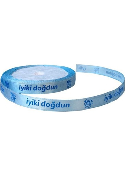 Kurdela Iyiki Doğdun Yazılı 1cm 100MT Mavi P10-60 AR1580M
