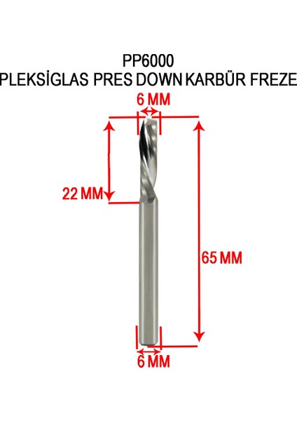 Pleksiglas Pres Down Karbür Freze