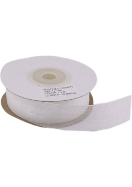 Organze Kurdele 40 mm - 22 Metre Beyaz