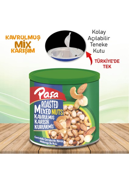 Paşa Kuruyemiş Kavrulmuş Karışık Kuruyemiş Teneke Kutu 150 gr x 8 Adet (1. Kalite)