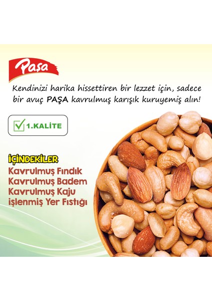 Paşa Kuruyemiş Kavrulmuş Karışık Kuruyemiş Teneke Kutu 150 gr x 8 Adet (1. Kalite)