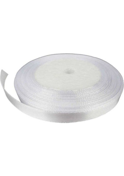 Saten Kurdele Kalın 1 cm - 240 Metre Beyaz