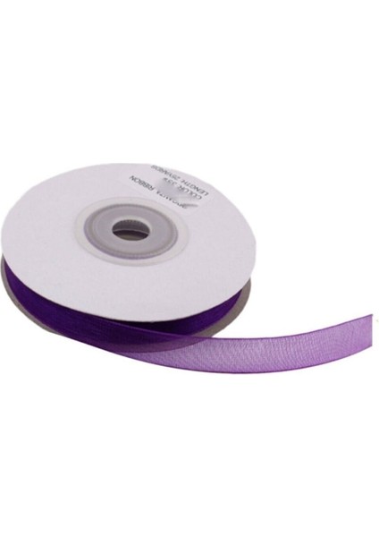 Organze Kurdele 10 mm - 22 Metre Mor