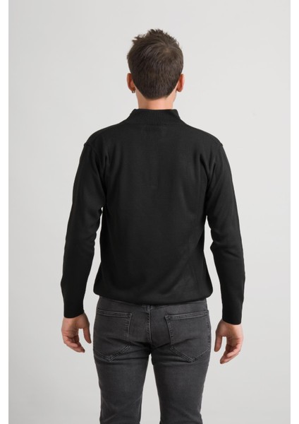 Regular Fit Yarım Balıkçı Fermuarlı Akrilik Viskon Karışımlı Erkek Triko Kazak modelleri