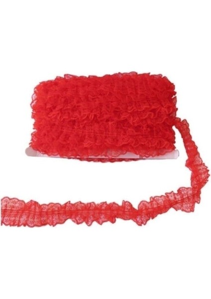 Dantelli Kurdele 4.2 cm - 18 Metre Kırmızı