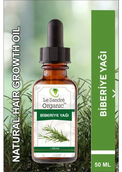 Le Sandre Organics Biberiye Uçucu Yağı %100 Doğal Saf Yağ ile Hızlı Saç Uzatma 50 ml