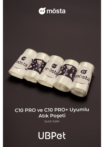 Atık Poşeti Ubtech C10 Pro,C20 ve C10 Pro + Kameralı Otomatik Kedi Tuvalet Uyumlu (5li paket gönderilecektir)