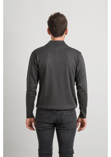 Regular Fit Yarım Balıkçı Fermuarlı Akrilik Viskon Karışımlı Erkek Triko Kazak modelleri