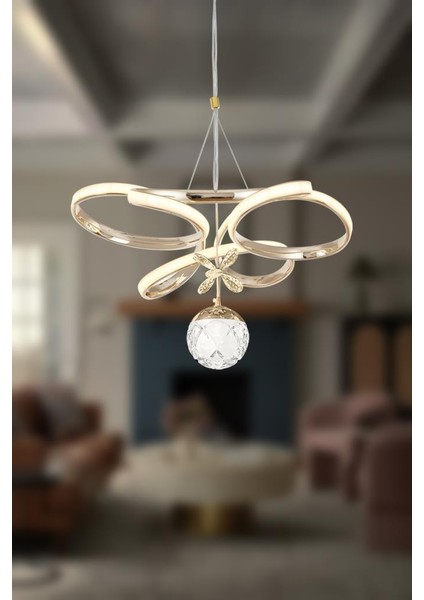 2578-40 Sr LED Gold Avize(Beyaz Işık -Sarı Işık - Gün Işığı)