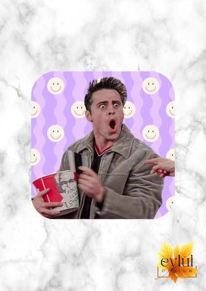 Friends Joey Tribbiani Baskılı Özel Tasarım Baskılı Mdf Kare Bardak Altlığı