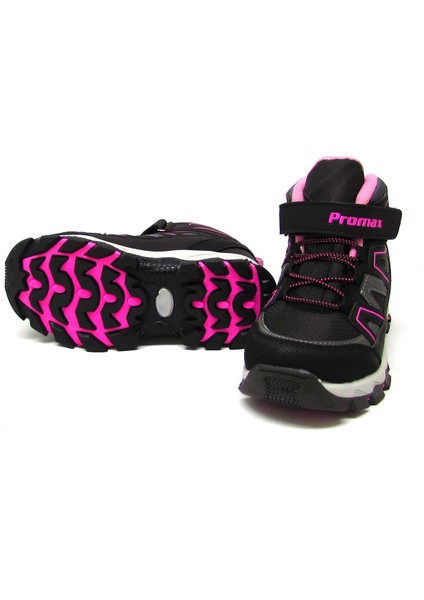 PRMX-1726 Siyah Fuşya Unısex Çocuk Cırtlı Spor Bot fırsatları
