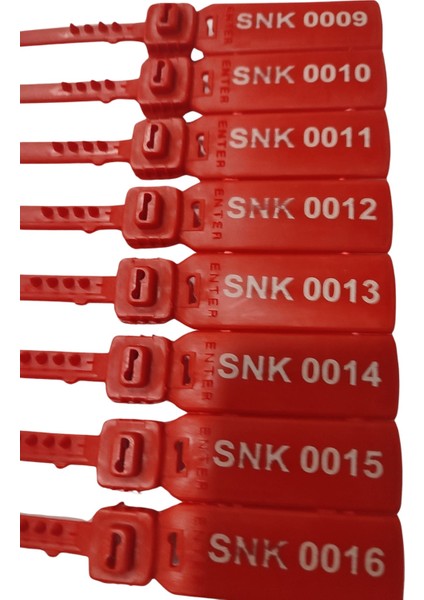 Senkronseals Metal Klipsli Plastik Kayış Mühür Kırmızı Sıra Numaralı- 360MM / 100 Adet fırsatları