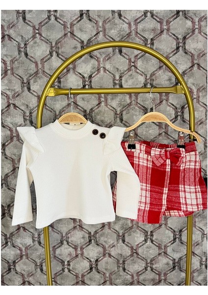 Ekose Şortlu Etekli Takım