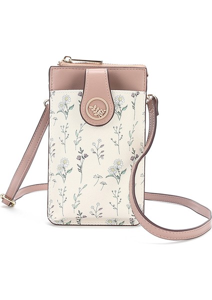 Crossbody Çiçek Motifli Çok Fonksiyonlu Telefon Çantası (Yurt Dışından)