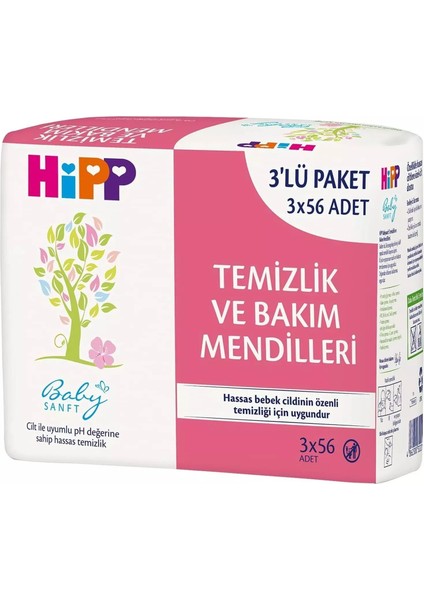 KTYRA52 Hipp Temizlik ve Bakım Mendili 3lü 168 Yaprak