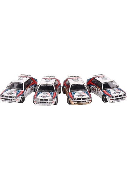 KTYRA52 Nessiworld Mini Gt 1:64 Lancia Delta Hf Integrale Evoluzione 1992 Rally Montecarlo Martini Racing 4'lü Set