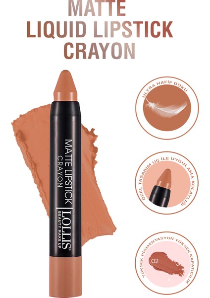 Matte Lipstick Crayon 02 / Mat Kalem Ruj Crayon 02 fiyatları