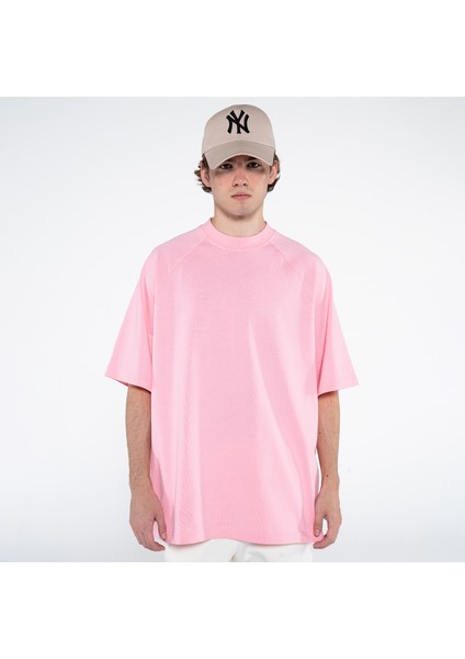 Friday Offset Pina Erkek Pembe  Koton Bisiklet Yaka Oversize Tişört