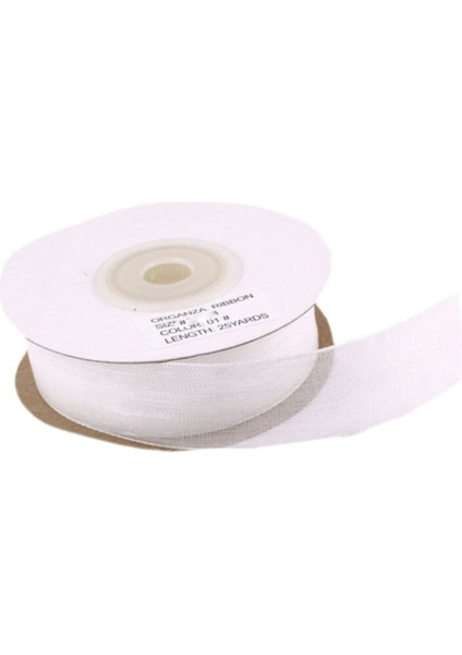Organze Kurdele 30 mm - 22 Metre Beyaz