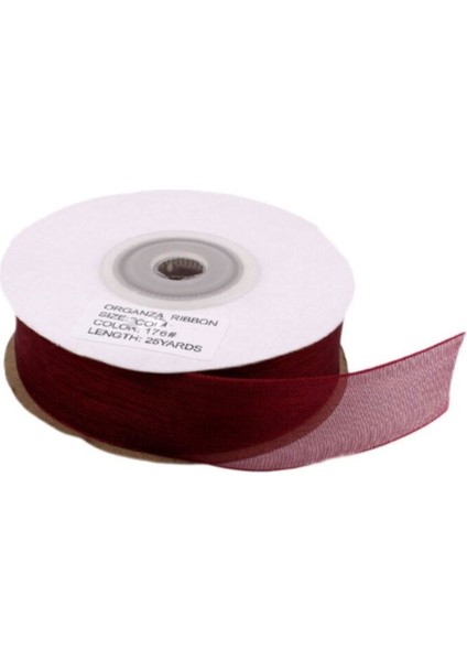 Organze Kurdele 30 mm - 22 Metre Bordo