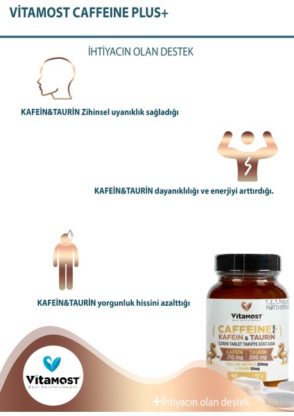 Caffeine Energy Taurin L-teanin Yeşil Çay Ekstresi (KAFEİN) Güç Ve Performans 60 Tablet fiyatları