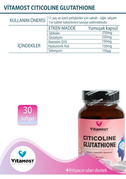 Cıtıcolıne Glutathıone 30 Soft Jel Kapsül