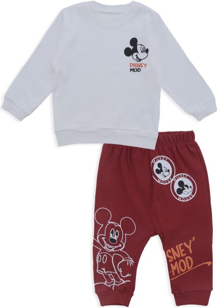 Erkek Bebek Disney Mod Mickey Mouse Alt Üst 2'Li Eşofman Takım