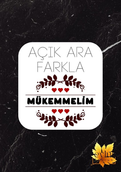 Açık Ara Farkla Mükemmelim Baskılı Özel Tasarım Baskılı Mdf Kare Bardak Altlığı