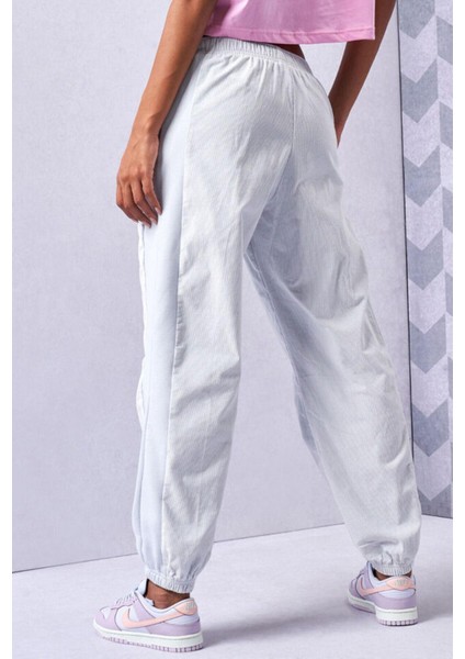 Air Corduroy Fleece Pants Yüksek Bel Fitilli Detay Bol Kesim Kadın Gri Eşofman Altı modelleri